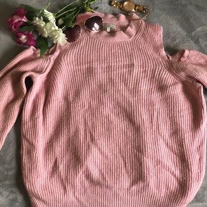 Knit sweater with shoulder detail